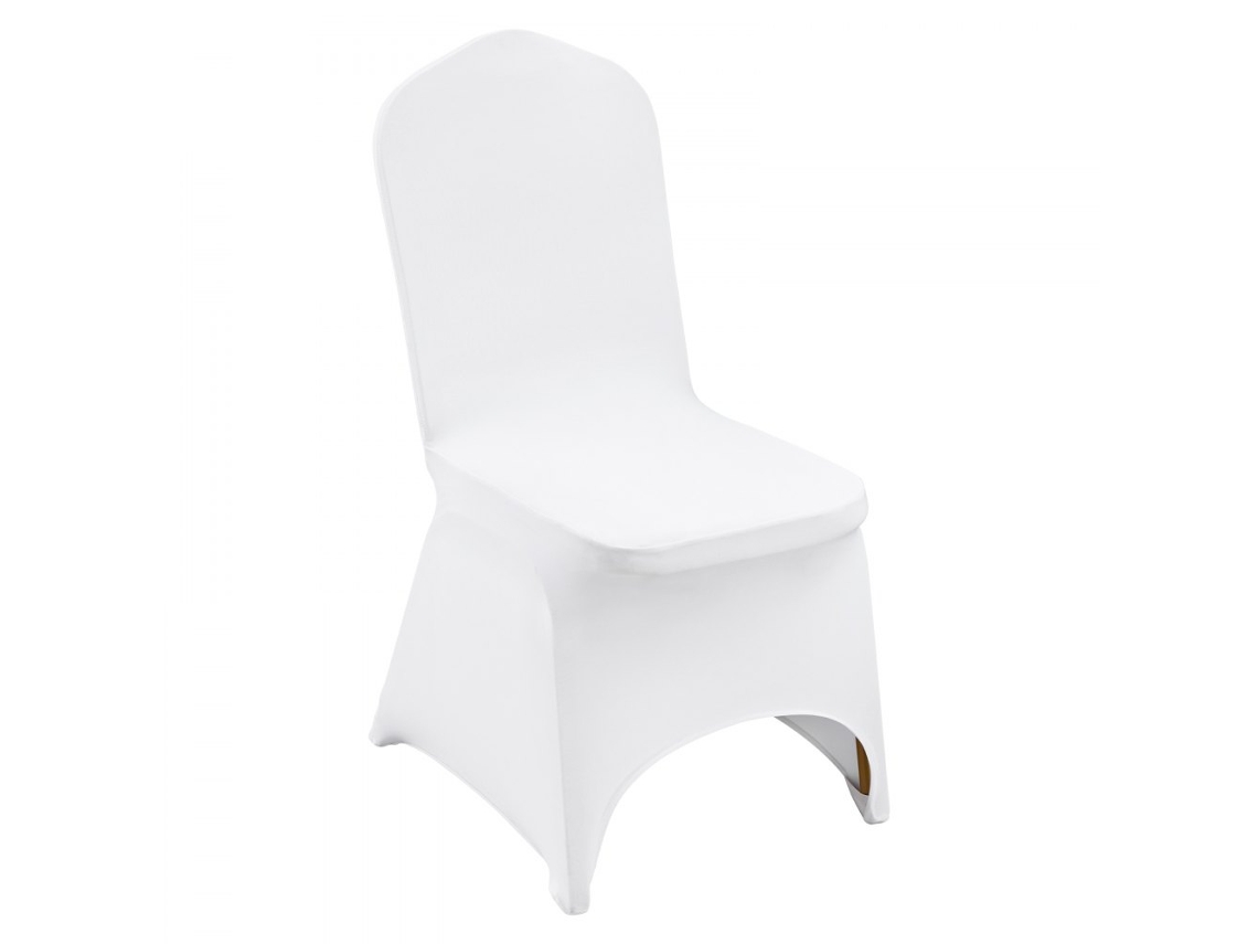 Conjunto De Capas De Cadeira Branca Stretch Universal Para Eventos Tekmaquinas