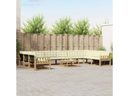 Vidaxl Conjunto De Sofás Para Exterior 11 Unid. Branco E Creme