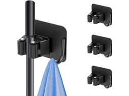 Suporte para vassoura autoadesivo aço inox para cozinha, banheiro, garagem, jardim, 4 peças | S/MARCA