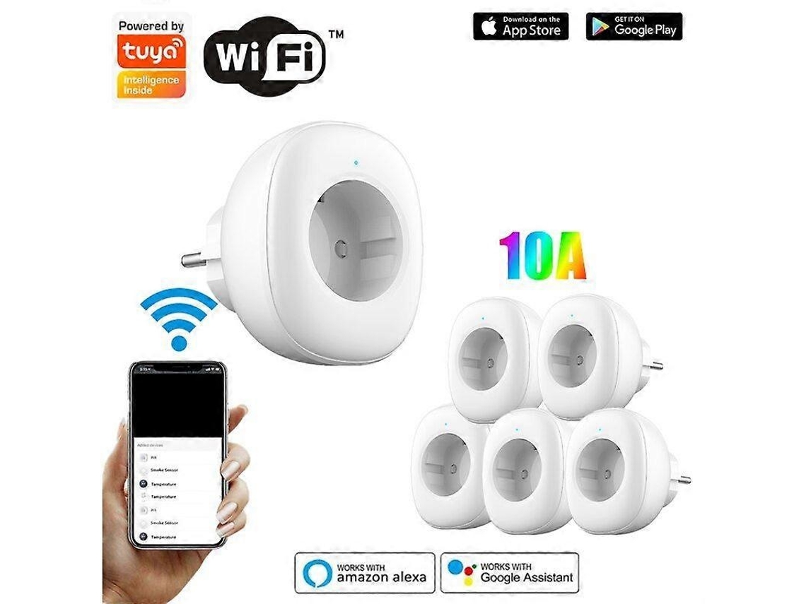 Lurelia 1 Peça Tuya Smart Wi-fi Ficha Ue 10a 100 240v Temporizador De Casa Inteligente Tomada Elétrica Vioce