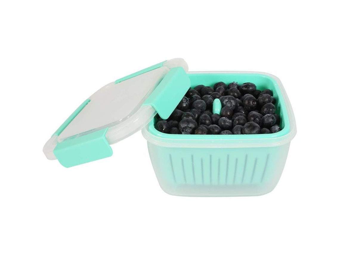 2026 envase de Almacenamiento de Alimentos Con Tapa Hermética Transparente 50 Oz Verde 2 Piezas