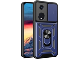 Capa Protetora Militar Câmera para Oppo Reno 8T 5G HONGWE. Acrílico Anti-Choque Rígida Azul