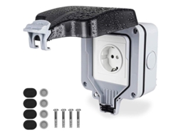 Tomadas externas resistentes BRILVIBERA, IP66, com tampas e interruptores