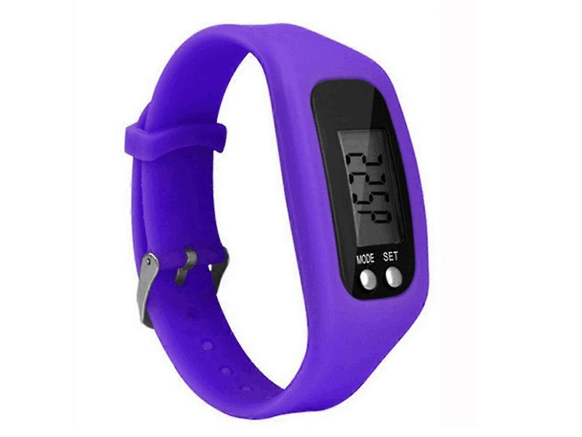 Relógio pedômetro infantil com visor LCD, contador de passos e pulseira monitoradora de atividades físicas para caminhada e bicicleta elétrica.