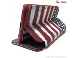 Capa iPhone 6, 6s, 7, 8 I-PAINT Double USA Vermelho