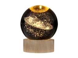 Luz de Noite Cristal 3d com Base de Madeira Usb Presente