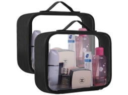 Bolsa De Toalhas De Viagem Transparente, 2 Peças - Acessórios De Viagem Portáteis Impermeáveis Bolsa De Maquiagem Clara