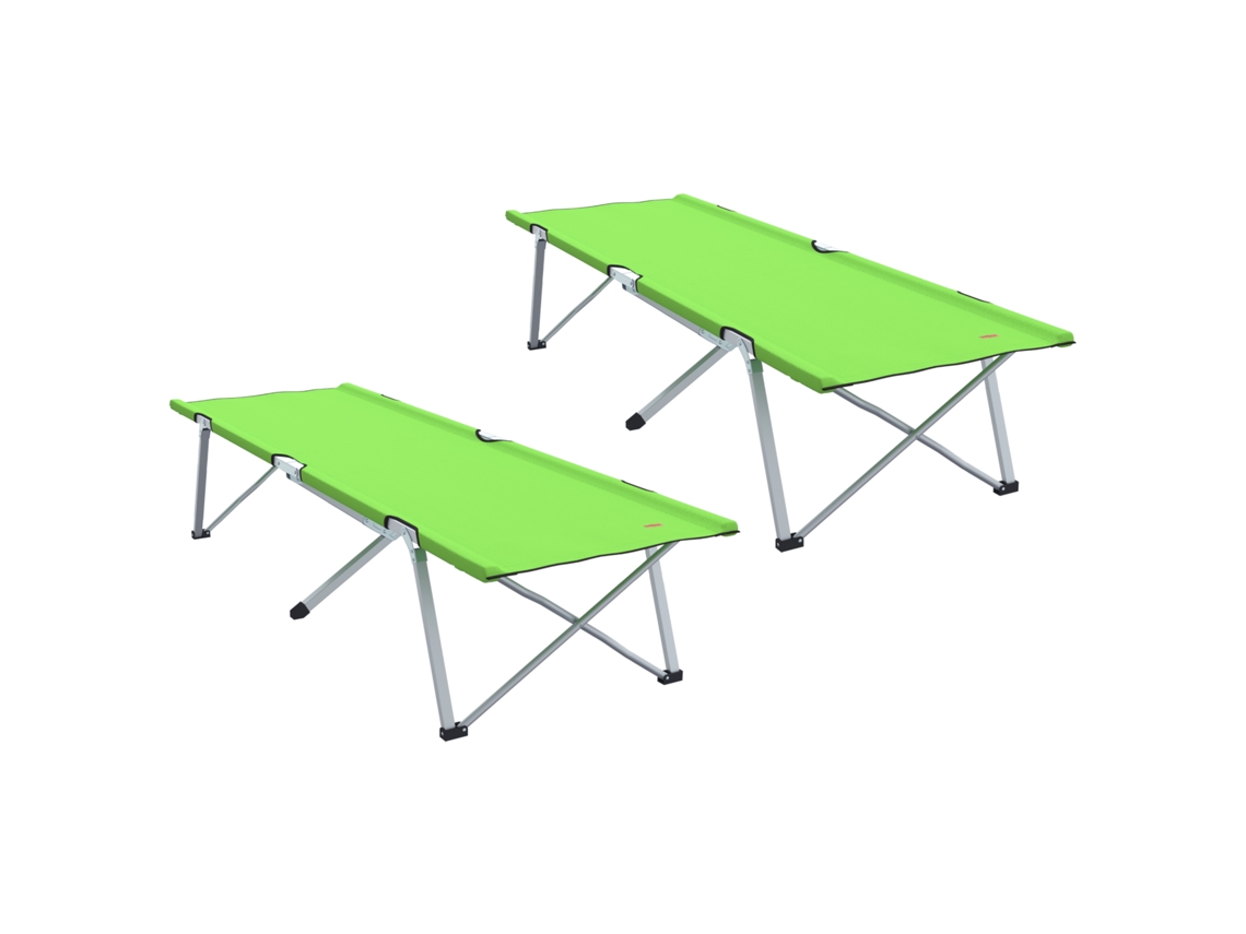 Conjunto 2 Cama De Camping Dobrável Vidaxl Verde Oxford (194 X 62,5 X 42,5 Cm)