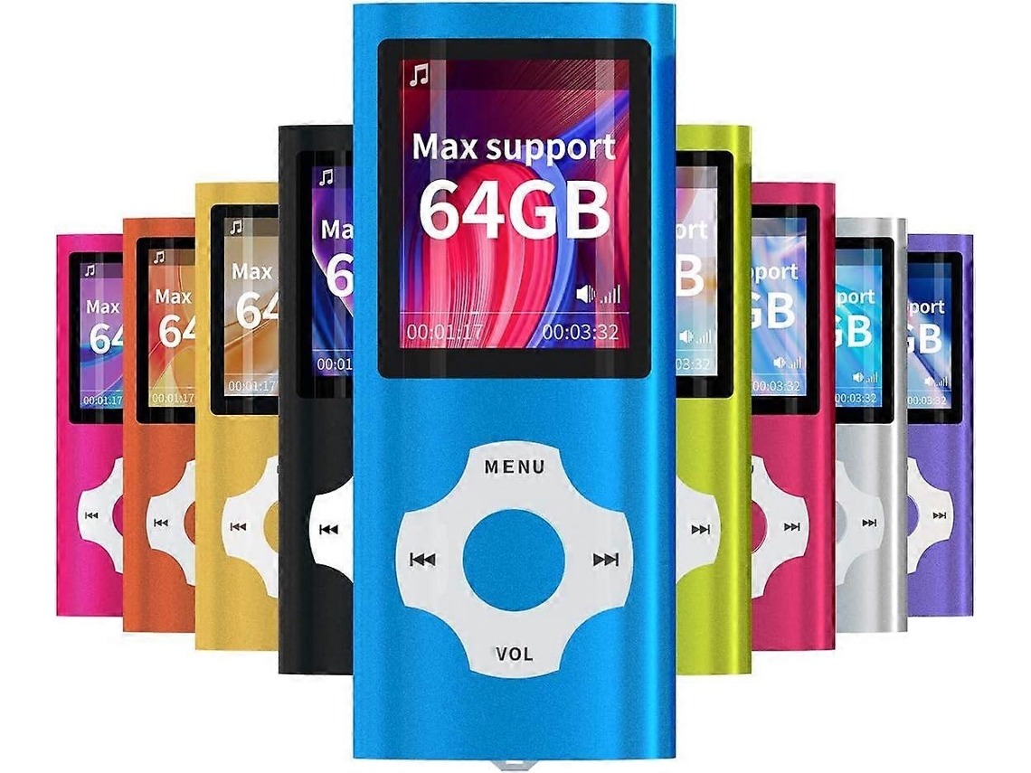 Reprodutor Portátil De Mp3/mp4, Tela Lcd De 1,8 Polegadas, Suporte Máximo De 64 Gb, Azul.