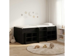 Vidaxl Cama Loft Com Armário 3 Unid. Preto Derivados De Madeira