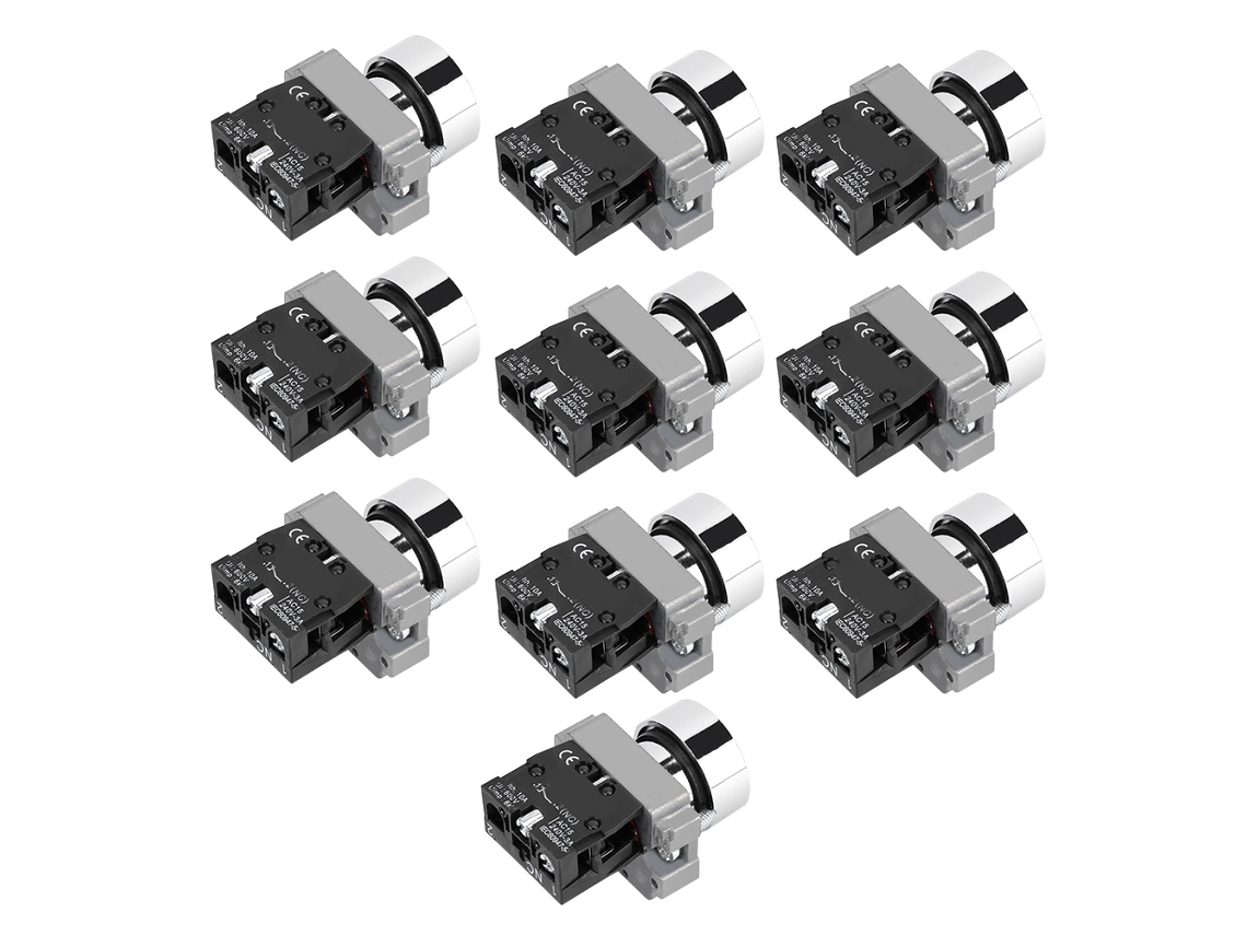 Interruptor Botão Plano Auto reset Fechado Normalmente 240v (10un)