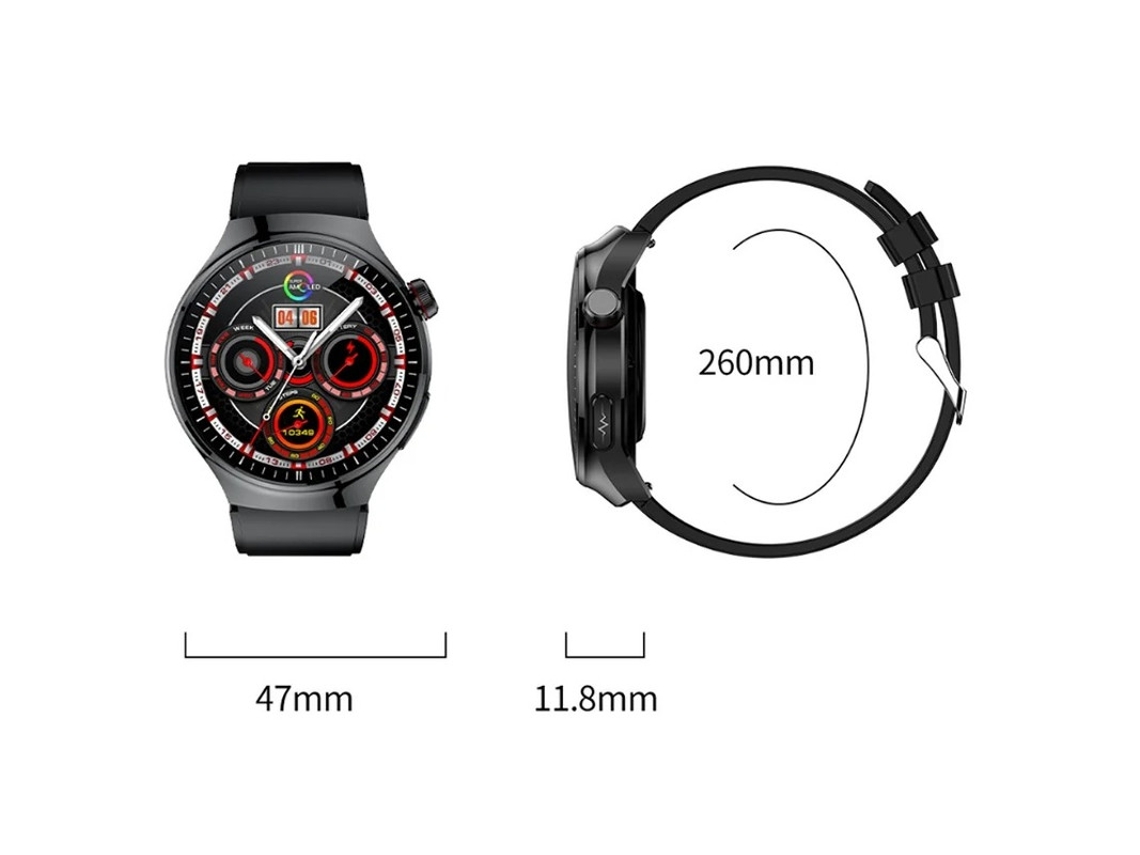 Smartwatch com monitoramento de saúde em um toque, ECG, pressão arterial, medição de gordura corporal e função SOS, marrom. Bestvite
