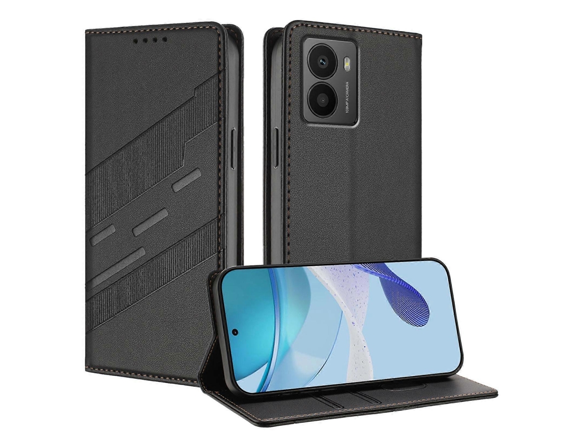 Capa De Celular Retrô De Couro Com Carteira Multifuncional Em Relevo