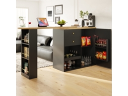 Mesa de bar giratória PAPRIKA com duas gavetas (105x39x102 cm, adequada para salas de estar e escritórios)