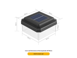 Poste de Luz Solar Led À Prova D'água Ip65 para Cerca AQUAFORGE