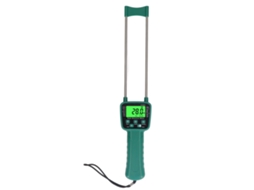 Medidor de umidade para trigo, soja e grãos com visor LCD e aviso de voz.