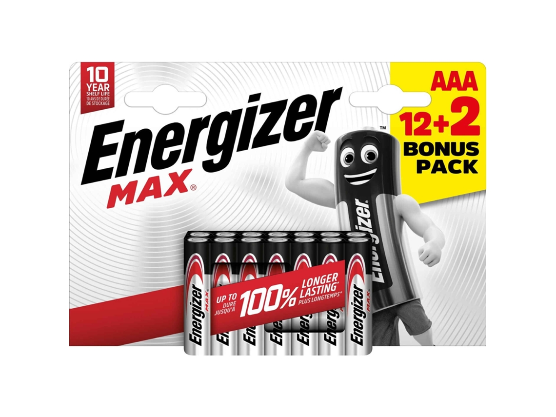 Pilhas AAA Max ENERGIZER emb. 12 + 2 un