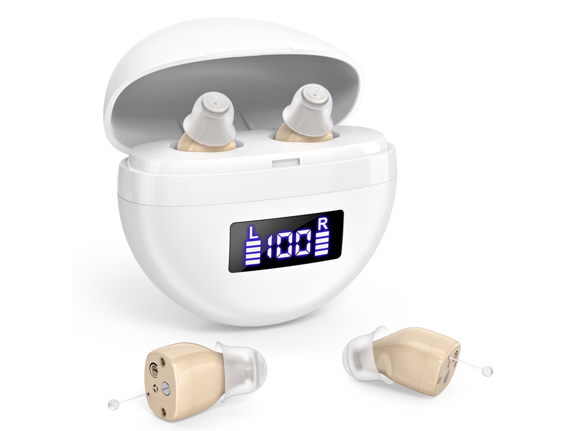 Aparelhos Auditivos Mini Amplificador De Som Com Redução De Ruído Com Display Digital Para Idosos (branco) Czhhmart