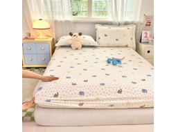 Capa de Colchão, Lençol de Baixo Estampado em Algodão Puro, Ideal para Quarto Infantil, Estampa de Elefante, 200x220cm PANOONA