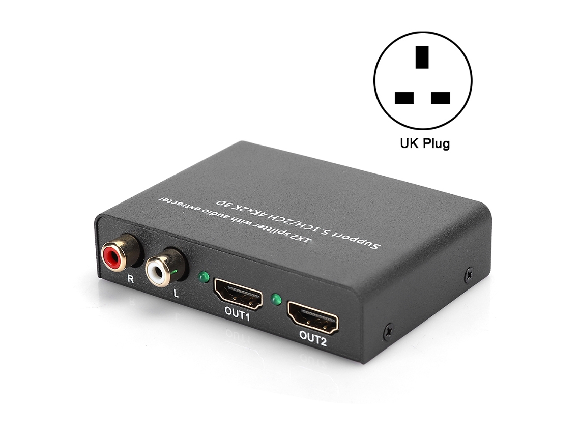 Splitter HDMI Mali 1 entrada, 2 saídas, 4k, com alimentação usb dc 5v