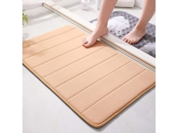 Tapete De Banho De Espuma De Memória 15.5"x23" Antiderrapante, Absorvente Rápido, Suave E Lavável Na Máquina, Cor Camelo
