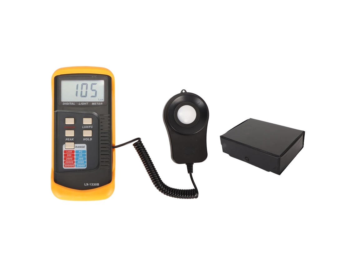 Medidor de Luz Digital Lx1330b Split Tipo Iluminância Preciso Até 200.000 Lux com Tela Lcd