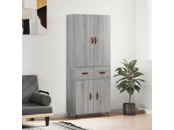 Vidaxl Armário Alto 69,5x34x180 Cm Derivados De Madeira Sonoma Cinza