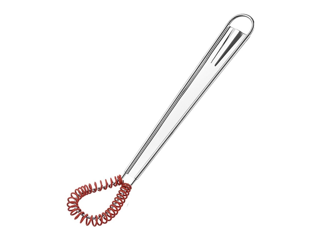 Batedor De Ovos Mini Best Kitchen Utensílios 430 Com Cabo Em Aço Inoxidável Vermelho Klb