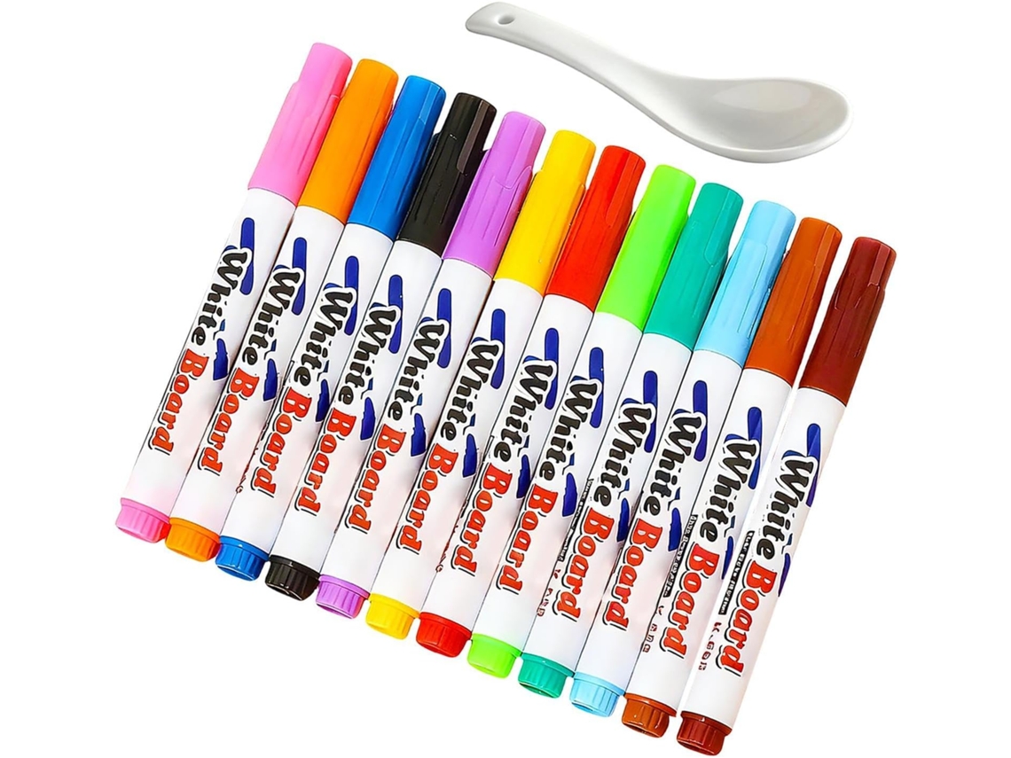 Caneta Mágica Para Desenho: Conjunto De 12 Marcadores Para Com Água, De Tinta, Flutuante Criativa