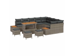 Maison Exclusive - Conjunto De Sofá De Jardim 13 Pcs Cinzeto Rattan Sintético