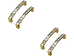 Jojofuny 2 Peças Puxador De Porta Em Formato U Cristal Para Guarda Roupa, Armário E Gaveta, Puxadores Dourados Da Moda