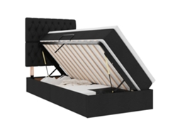 Conjunto 1 Estrutura Da Cama Vidaxl Preto Tecido (100 X 200 Cm)