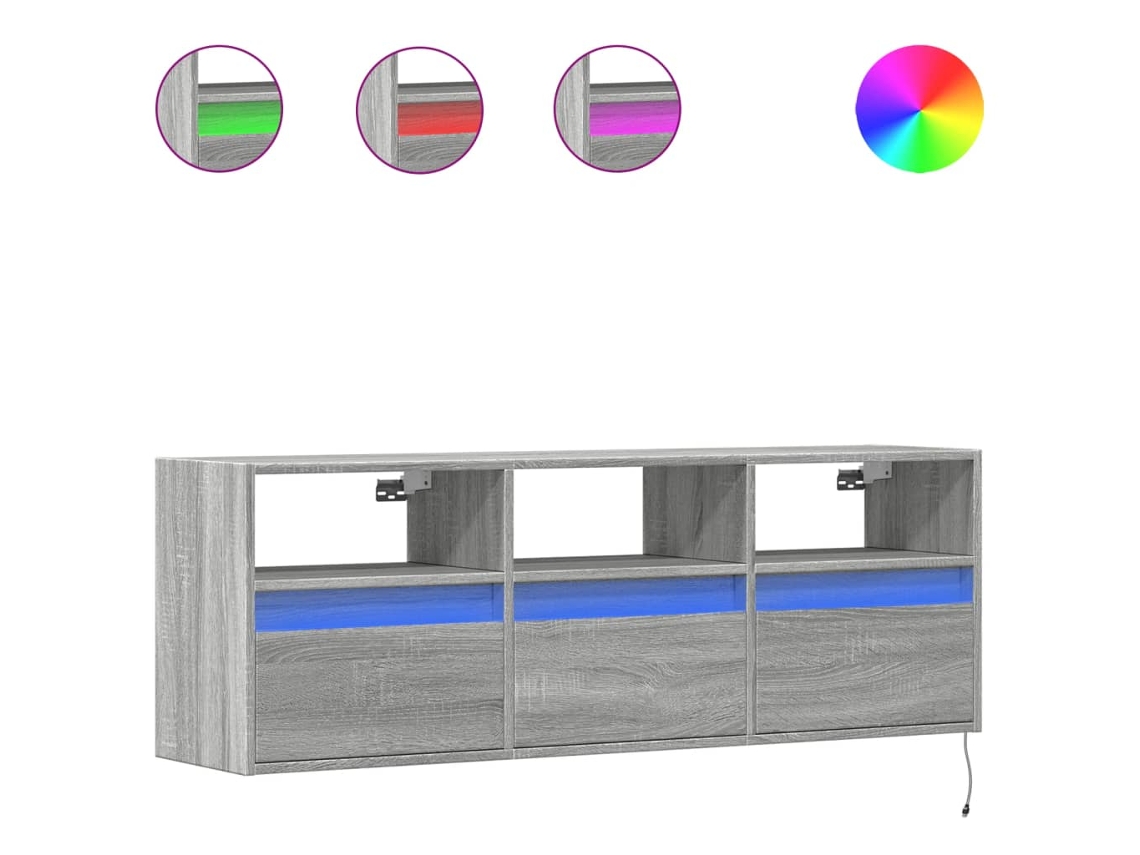 Tv Wall Cabinet, Tv Wall Cabinets Vidaxl Cinzeto Madeira Processada (n/a)