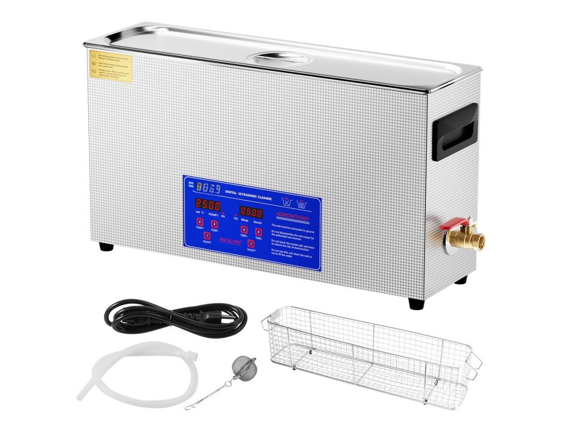 Máquina De Limpeza Ultrassônica 10l Com Temporizador, Aquecimento E 300w Tekmaquinas