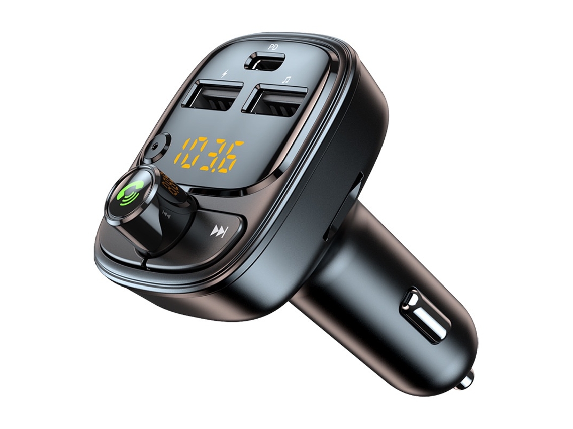 Transmissor Fm Bluetooth Para Carro Com Leitor Mp3 E Som Estéreo