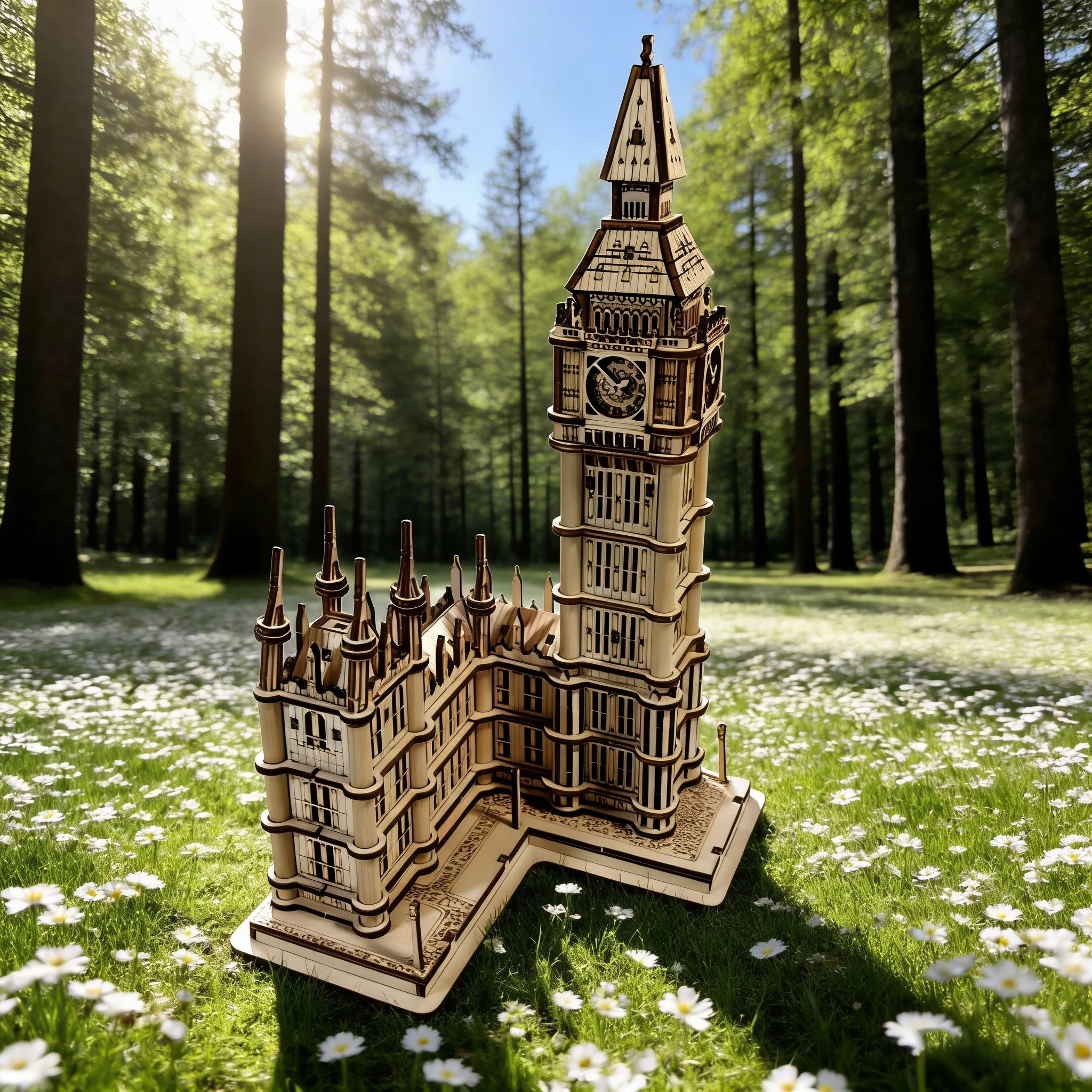 um Big Ben de Madeira para Montar Você Mesmo, um Quebra cabeça 3d Criativo. MDUG