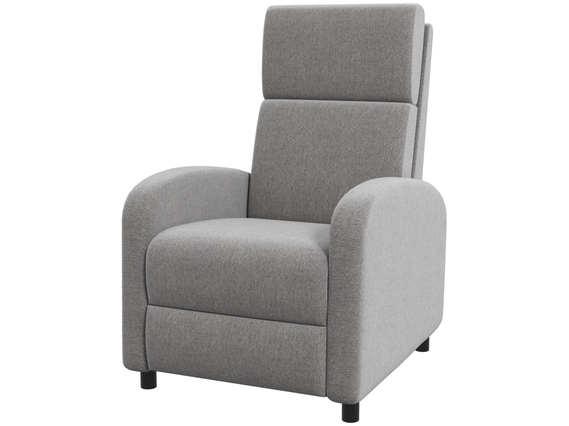 Poltrona Relax S/MARCA Reclinável Manual, 64x86x102 Cm, Cinza, até 160°, Apoio para os Pés