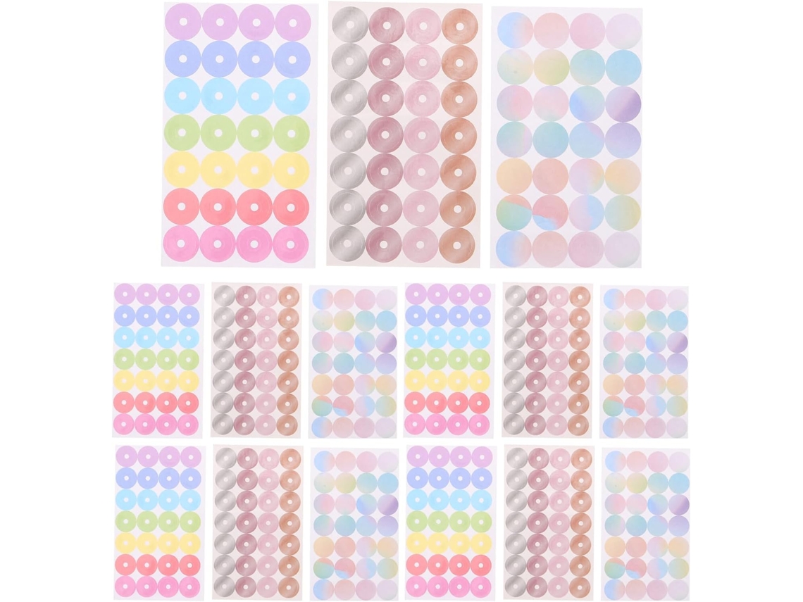 Adesivos Transparentes Autoadesivos Para Reforço De Furos Em Papel, 24 Folhas, 68x 11, 6mm, Com Design Metálico E
