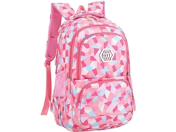 Mochila Escolar Geométrica Rosa | S/MARCA
