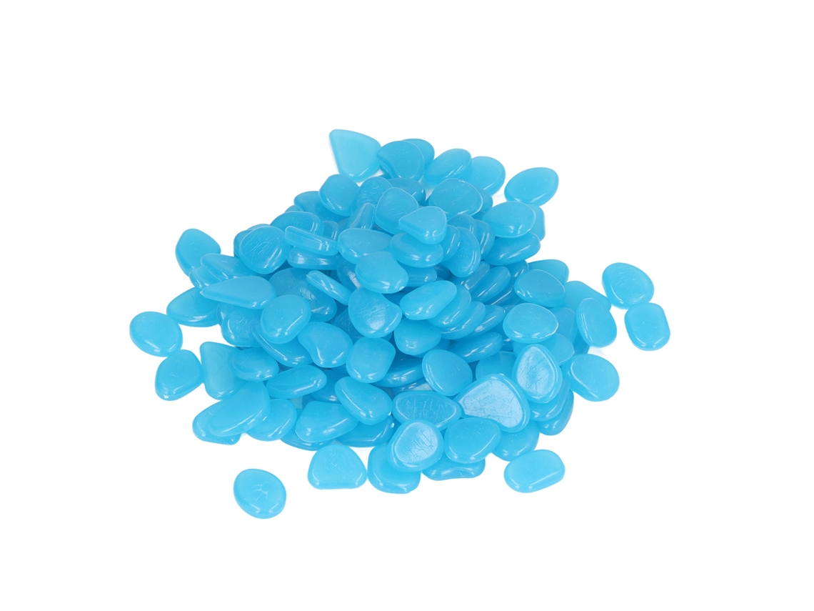 Pedras Luminosas Coloridas Jardim Noturno 100pçs Azul Escuro