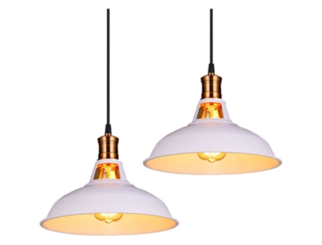 Lustre vintage em estilo industrial, para cozinha e sala, 2 peças