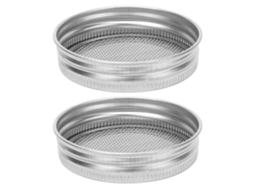 Primerox 2pcs Tampa Filtro Aço Inoxidável para Frasco Boca Regular 70mm Germinação Sementes