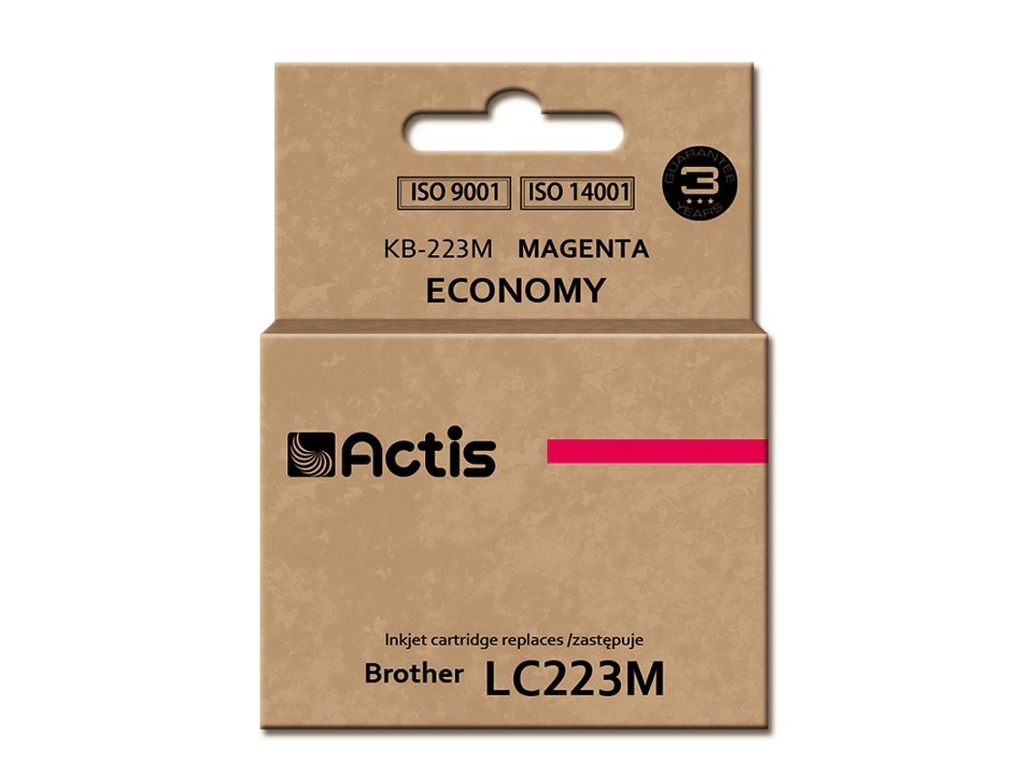 ACTIS Cartridge Kb-223M Replacement Brother Lc223M Standard 10 Ml Kompatibel Tintenpatrone Tinteiro 1 Unidades Compatível Rendimento Padrão Magenta