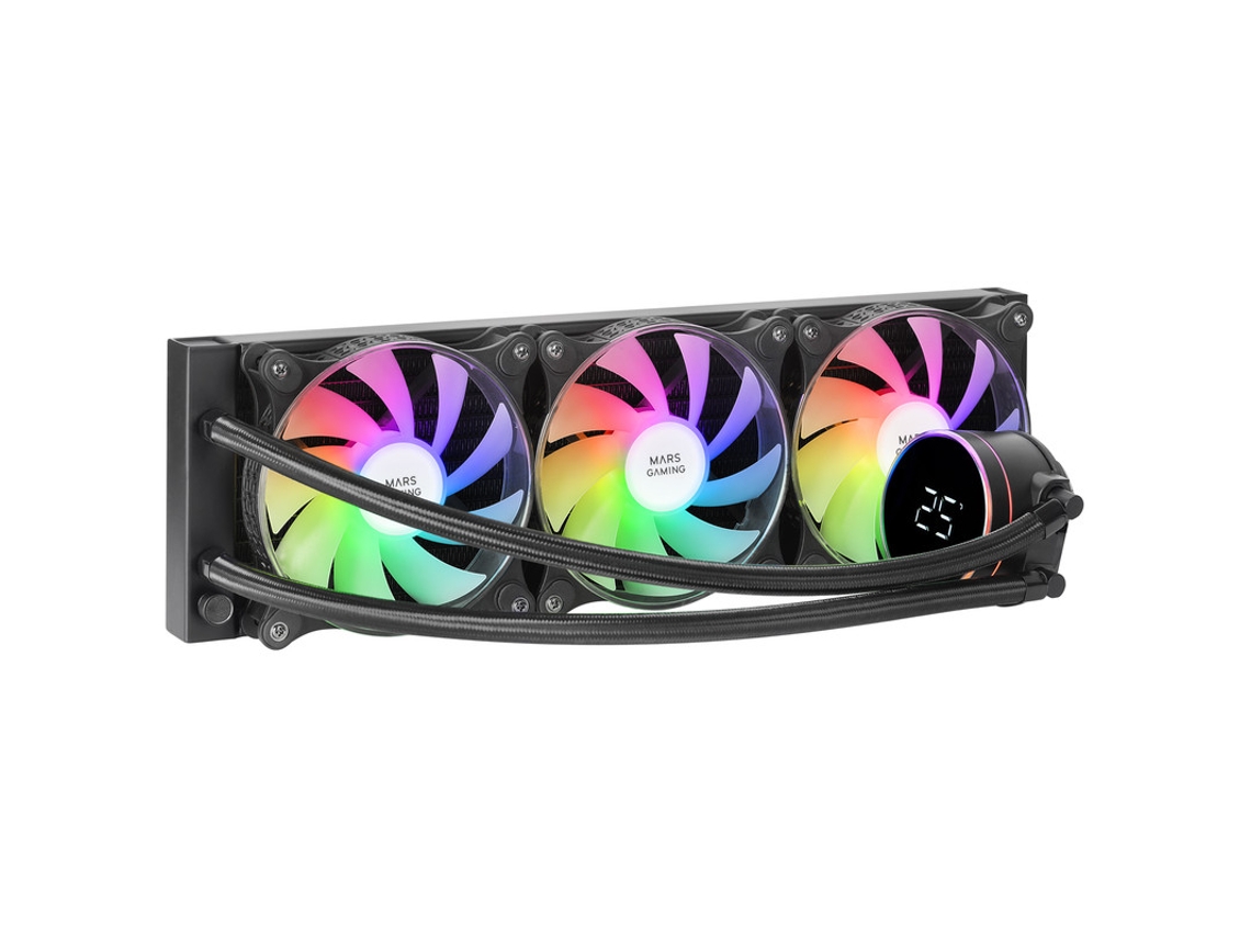 Refrigeração Líquida Aio Tdp 600W MARS GAMING Ml-Lcd360 3X Ventoinha Fdb Argb Tela Lcd Preto