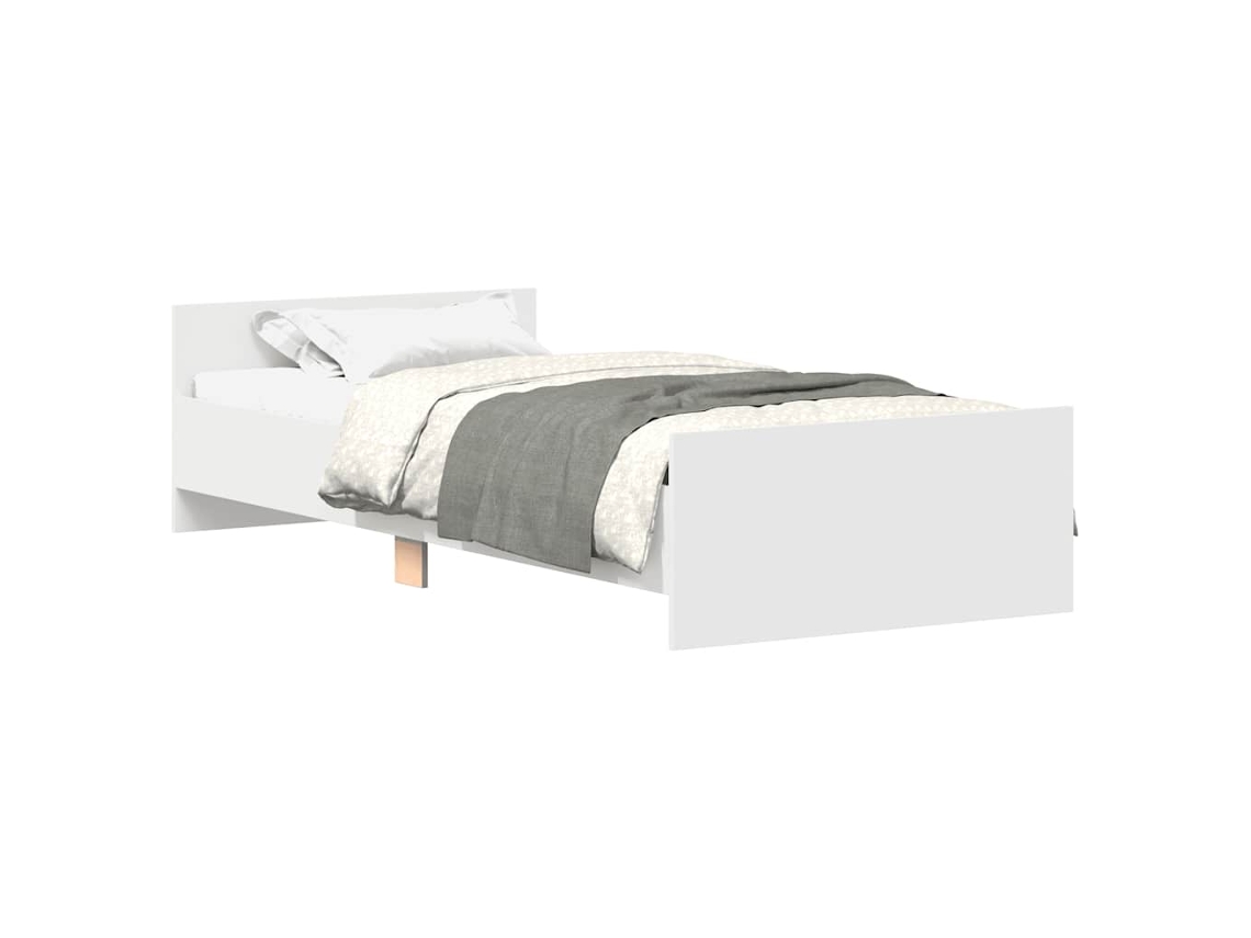 Bed Frame, Bed Frames Vidaxl Branco Madeira Processada (90 X 200 Cm)
