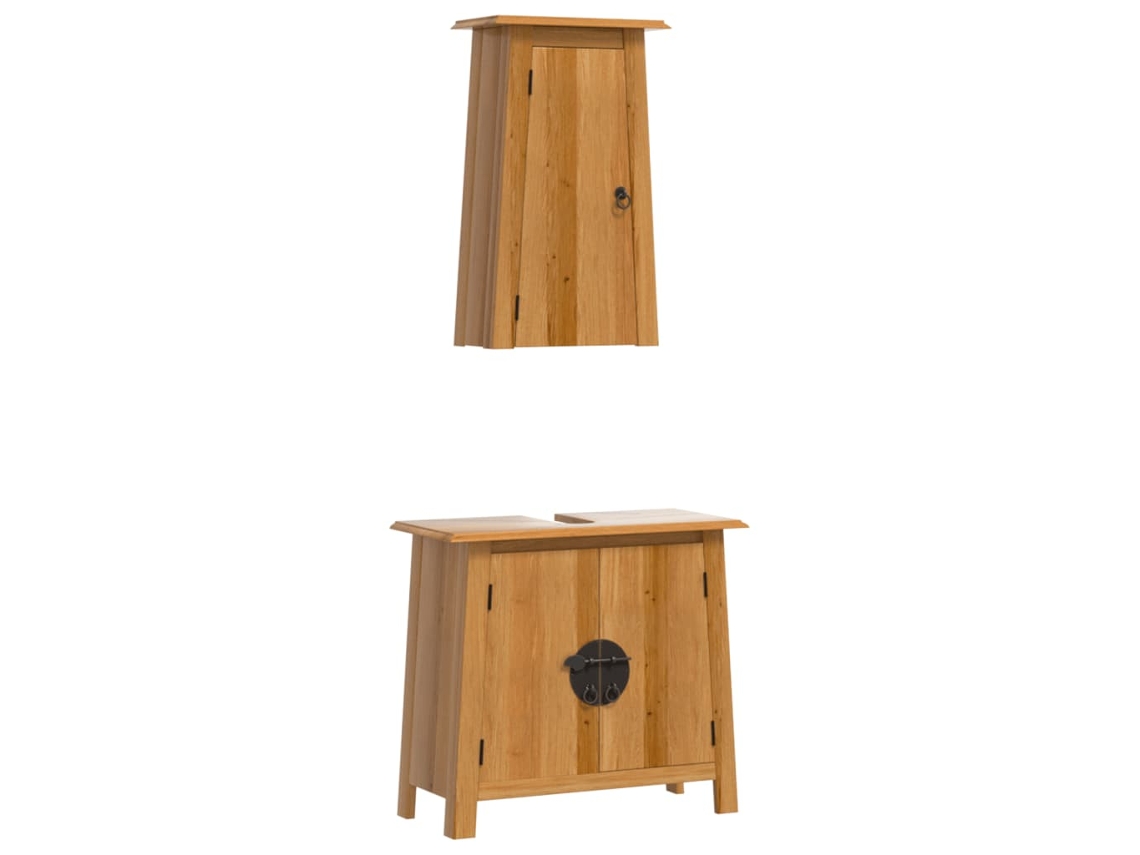 Conjunto de 2 Móveis para Casa de Banho em Madeira de Pinho Maciça MAISON EXCLUSIVE
