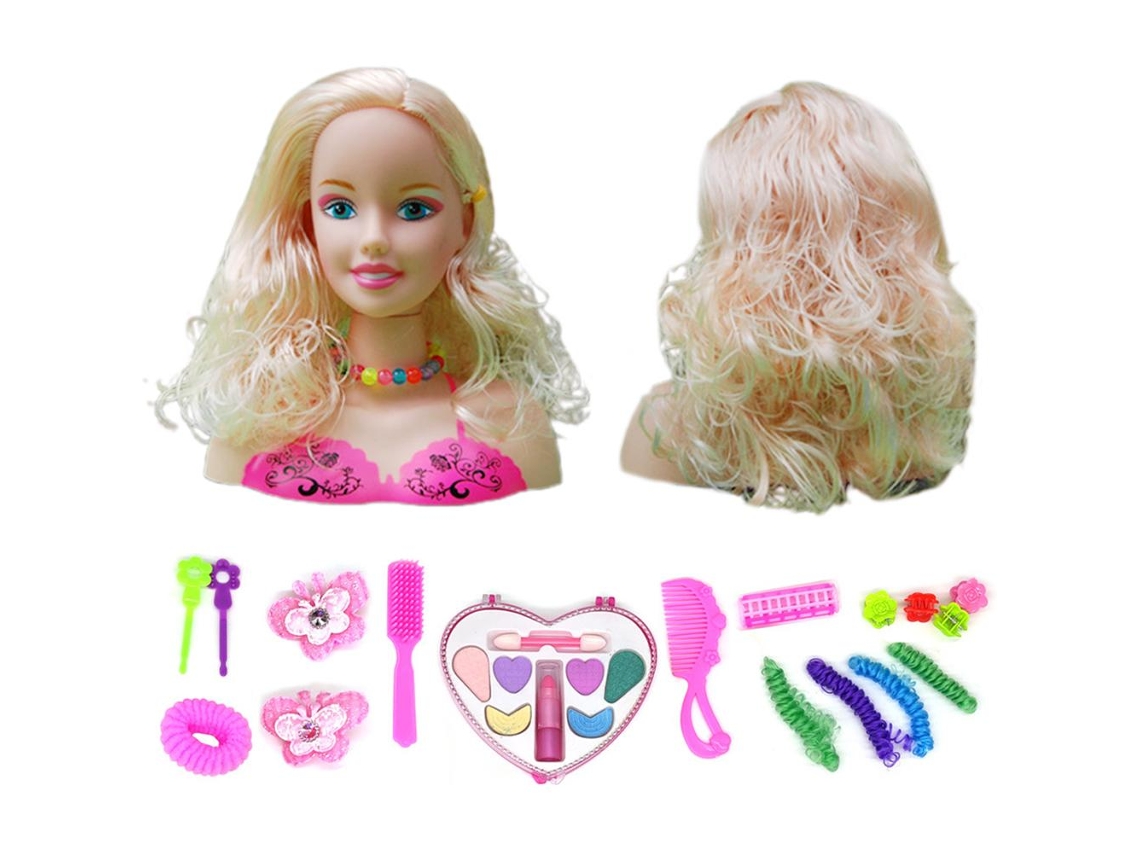 Mali kit de Maquiagem e Penteado para Crianças com 17 Acessórios Boneca de Brincar Educativo Presente para Meninas