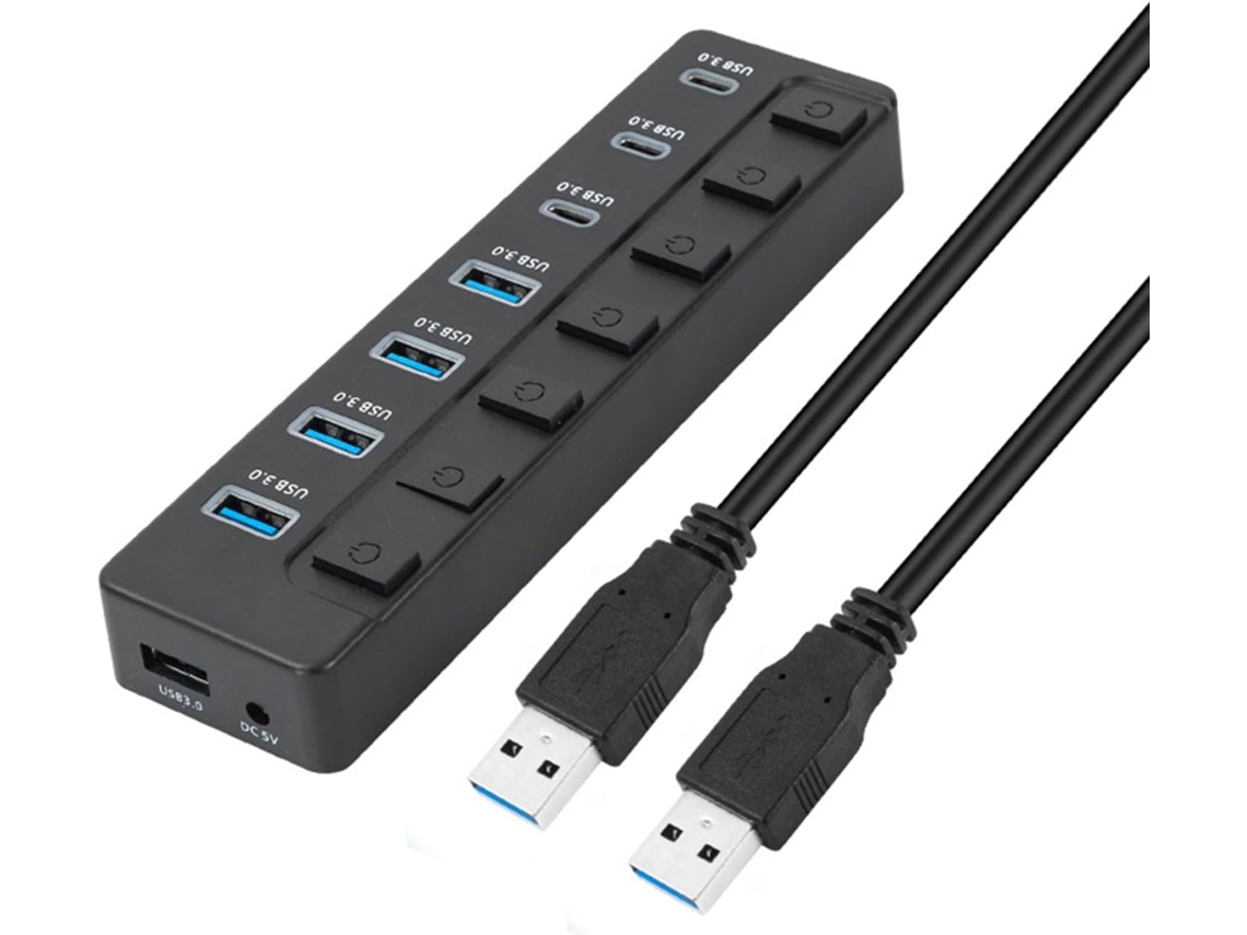 Adaptador Usb c para Usb 4.0 e Usb 3.0, Velocidade de 5 Gbps, com Botões de Controle. SFUSHOS