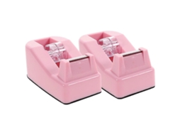 Dispensador De Fita Adesiva Portátil Pequeno, Cortador Rosa Para Escritório, 2 Unidades, Plástico