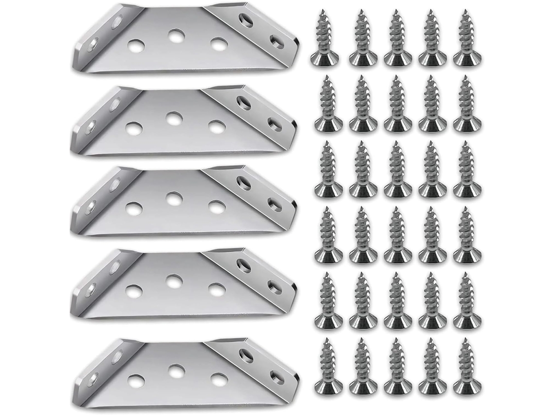Conjunto De 5a 20 Peças Cantoneiras Aço Inoxidável Com Encaixe Angular Trapezoidal Para Prateleiras E Portas Sj Jiaoma